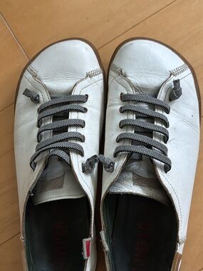 Camper Leather Lace-Up Sneakers with Gray Laces/ 38